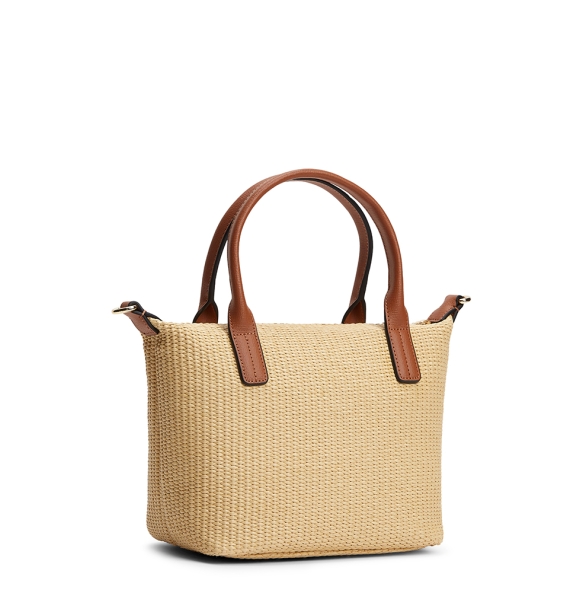 Τσάντα TOMMY HILFIGER TH Popette Mini Raffia 18523 Μπεζ
