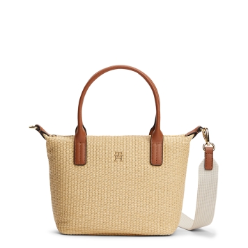 Τσάντα TOMMY HILFIGER TH Popette Mini Raffia 18523 Μπεζ