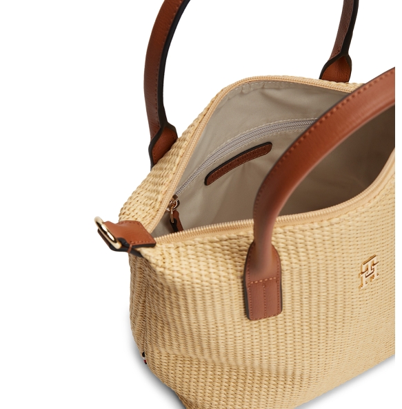 Τσάντα TOMMY HILFIGER TH Popette Mini Raffia 18523 Μπεζ