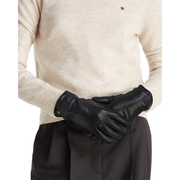 Δερμάτινα γάντια TOMMY HILFIGER TH Elevated Chic 18586 Μαύρο