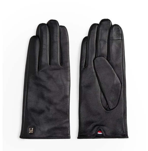 Δερμάτινα γάντια TOMMY HILFIGER TH Elevated Chic 18586 Μαύρο