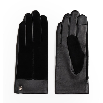 Δερμάτινα γάντια TOMMY HILFIGER TH Suede 18590 Μαύρο