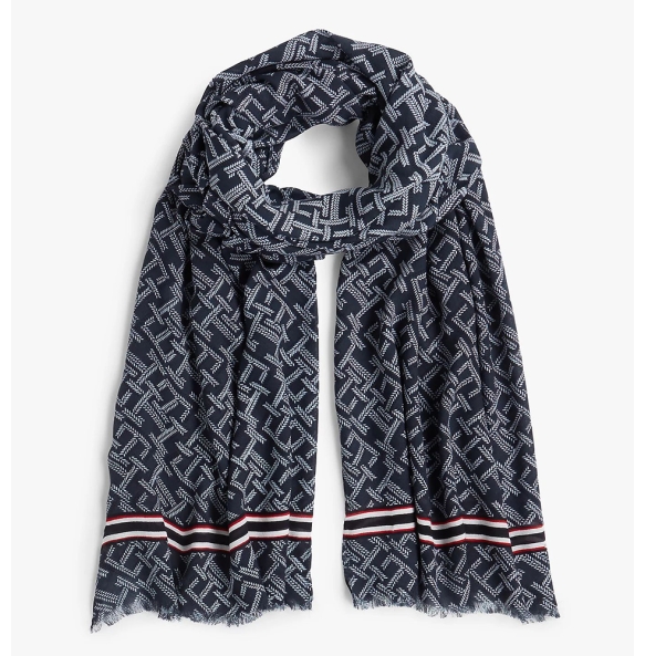 Φουλάρι TOMMY HILFIGER TH Monogram 18605 Μπλε Φουλάρι TOMMY HILFIGER TH Monogram 18605 Μπλε