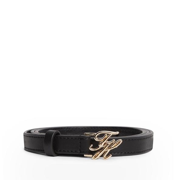 Ζώνη TOMMY HILFIGER TH Script 1.5 18609 Μαύρο