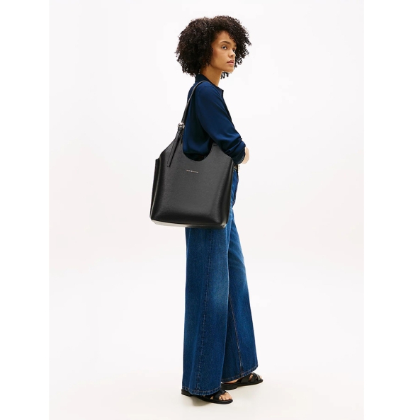 Τσάντα TOMMY HILFIGER TH Modern Tote 18618 Μαύρο Τσάντα TOMMY HILFIGER TH Modern Tote 18618 Μαύρο