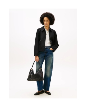 Τσάντα TOMMY HILFIGER TH Statement Leather Bag 18621 Μαύρο