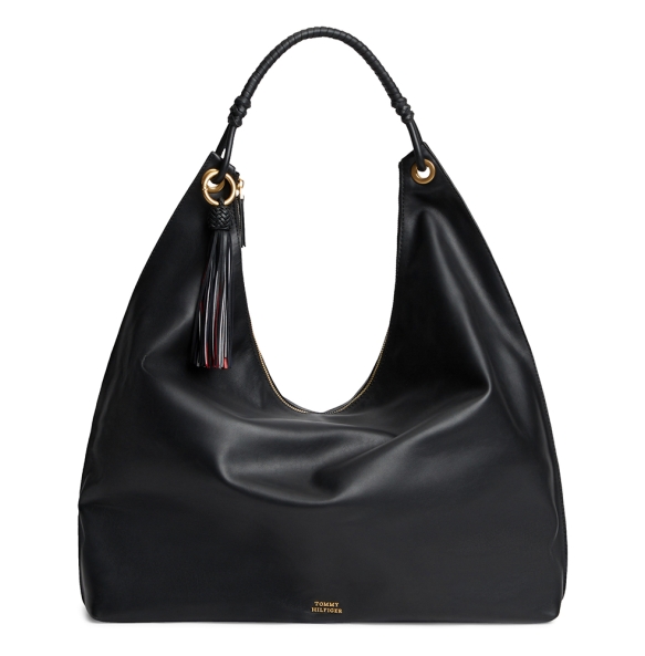 Τσάντα TOMMY HILFIGER TH Leather Tassel Hobo 18622 Μαύρο Τσάντα TOMMY HILFIGER TH Leather Tassel Hobo 18622 Μαύρο
