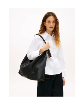 Τσάντα  TOMMY HILFIGER TH Leather Tassel Hobo 18622 Μαύρο
