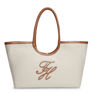 Τσάντα TOMMY HILFIGER TH Summer Maxi Tote Canvas 18629 Μπεζ