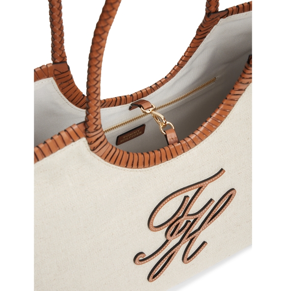 Τσάντα TOMMY HILFIGER TH Summer Maxi Tote Canvas 18629 Μπεζ