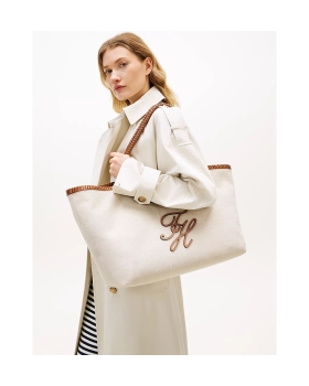 Τσάντα TOMMY HILFIGER TH Summer Maxi Tote Canvas 18629 Μπεζ