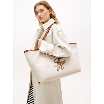 Τσάντα TOMMY HILFIGER TH Summer Maxi Tote Canvas 18629 Μπεζ