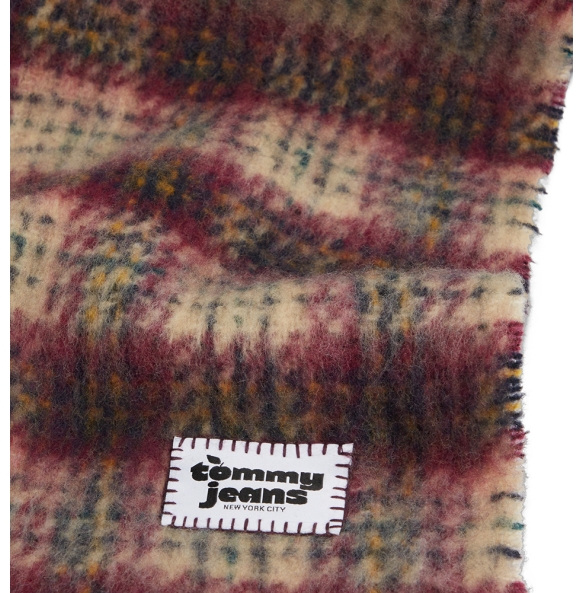 Κασκόλ TOMMY HILFIGER Tommy Script Pure Wool Logo AW0AW17786  Μπεζ καρό