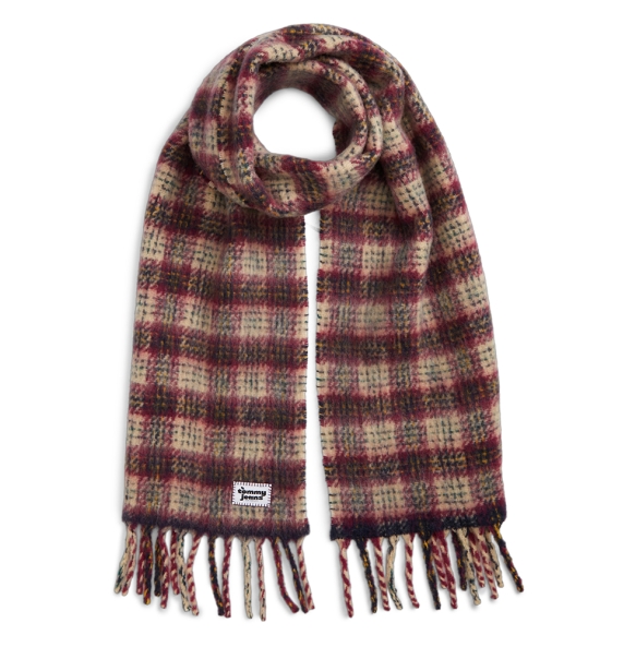 Κασκόλ TOMMY HILFIGER Tommy Script Pure Wool Logo AW0AW17786  Μπεζ καρό