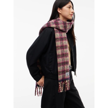 Κασκόλ TOMMY HILFIGER Tommy Script Pure Wool Logo AW0AW17786  Μπεζ καρό