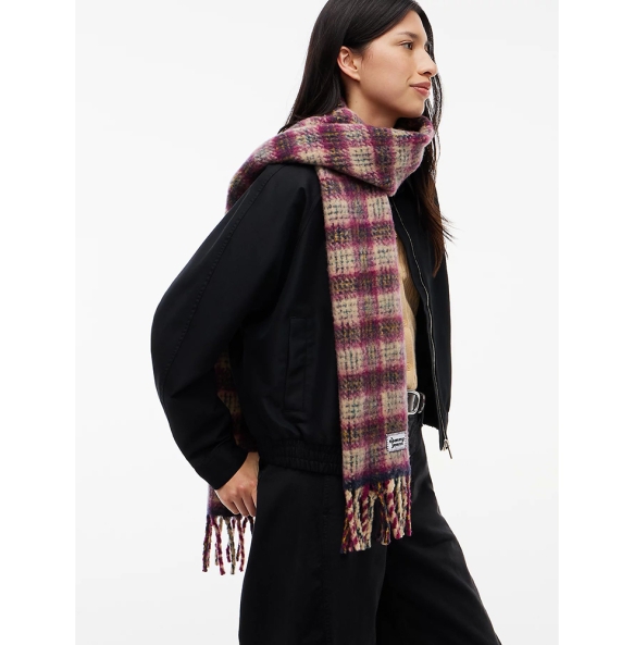 Κασκόλ TOMMY HILFIGER Tommy Script Pure Wool Logo AW0AW17786  Μπεζ καρό