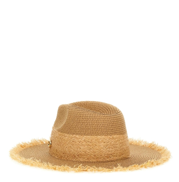Γυναικείο καπέλο Guess Ofelia Rafia Fedora AW5509POL01 Ανοιχτό καφέ