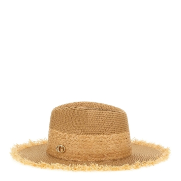 Γυναικείο καπέλο Guess Ofelia Rafia Fedora AW5509POL01 Ανοιχτό καφέ