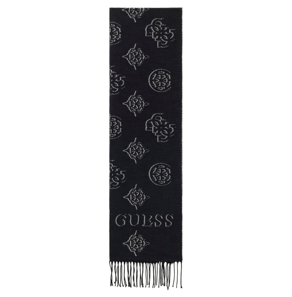 Κασκόλ GUESS Carmella Jcqurd Scarf AW5654POL03 Μαύρο