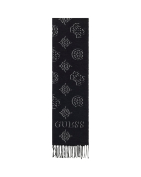 Κασκόλ GUESS Carmella Jcqurd Scarf AW5654POL03 Μαύρο