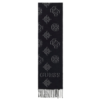 Κασκόλ GUESS Carmella Jcqurd Scarf AW5654POL03 Μαύρο