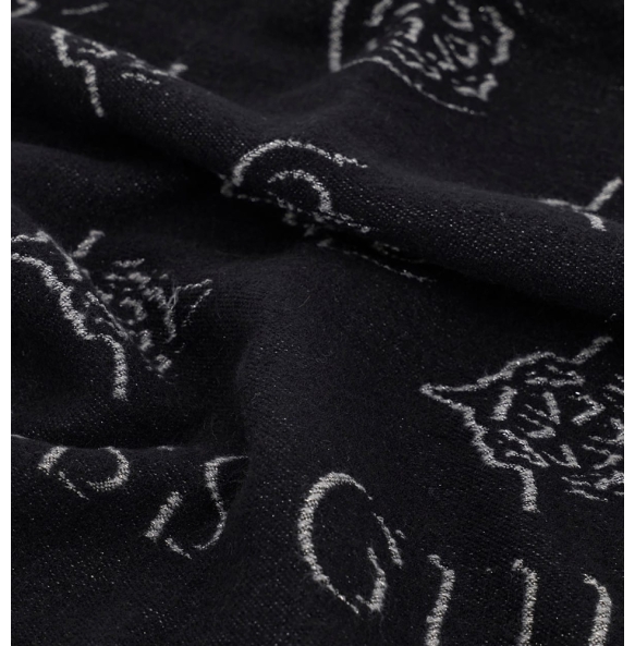 Κασκόλ GUESS Carmella Jcqurd Scarf AW5654POL03 Μαύρο