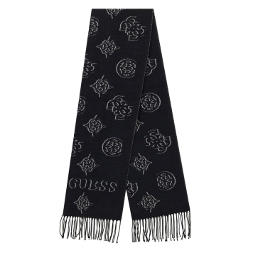 Κασκόλ GUESS Carmella Jcqurd Scarf AW5654POL03 Μαύρο