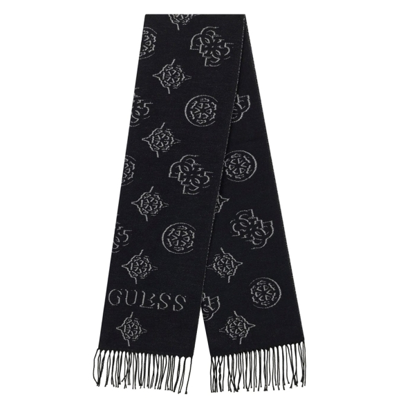 Κασκόλ GUESS Carmella Jcqurd Scarf AW5654POL03 Μαύρο