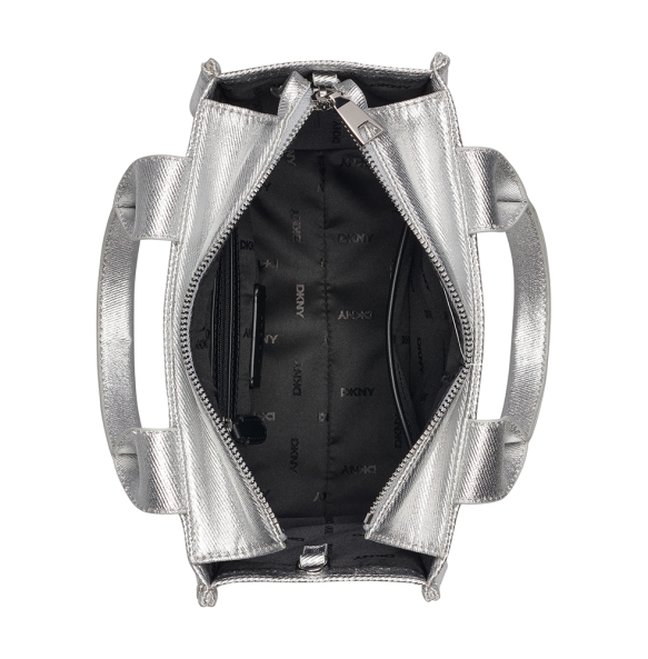 Τσάντα DKNY Hadlee Small Metallic Logo Tote Bag R54ADC80 Ασημί