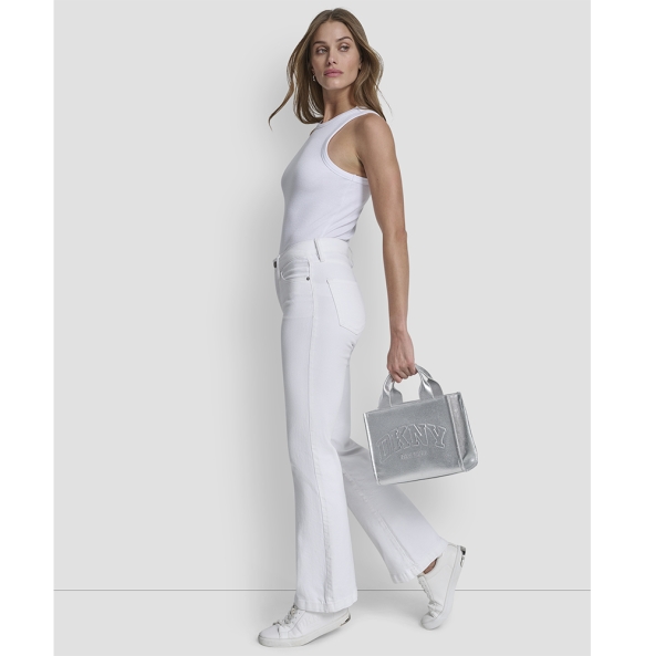 Τσάντα DKNY Hadlee Small Metallic Logo Tote Bag R54ADC80 Ασημί