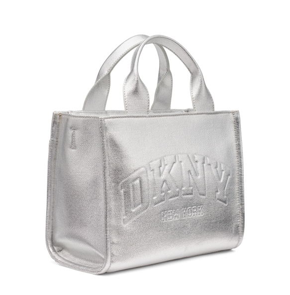 Τσάντα DKNY Hadlee Small Metallic Logo Tote Bag R54ADC80 Ασημί