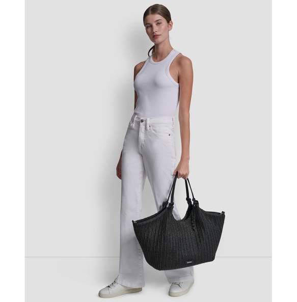 Τσάντα DKNY Paula Large Tote Shoulder bag R61AOE48 Ψάθα Μαύρη Τσάντα DKNY Paula Large Tote Shoulder bag R61AOE48 Ψάθα Μαύρη