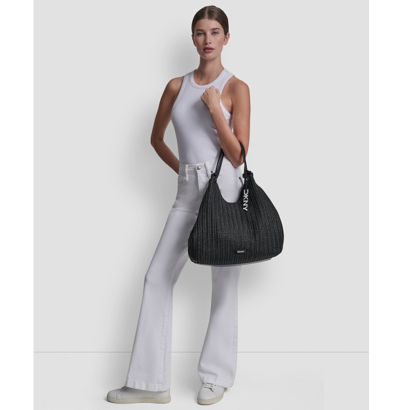 Τσάντα DKNY Paula Large Tote Shoulder bag R61AOE48 Ψάθα Μαύρη Τσάντα DKNY Paula Large Tote Shoulder bag R61AOE48 Ψάθα Μαύρη