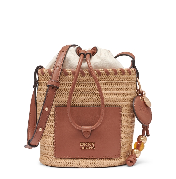 Τσάντα DKNY Rocco Bucket Handbag R61JYP93 Ψάθα
