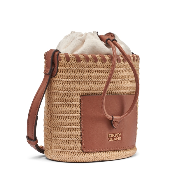 Τσάντα DKNY Rocco Bucket Handbag R61JYP93 Ψάθα