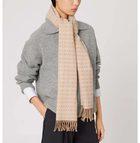 Κασκόλ COCCINELLE Monogram Logo E7RCZ310201 Μπεζ