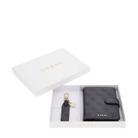 Κουτί δώρου GUESS με Θήκη διαβατηρίου και μπρελόκ Gift Box GFBOXWP5402 Ανθρακί