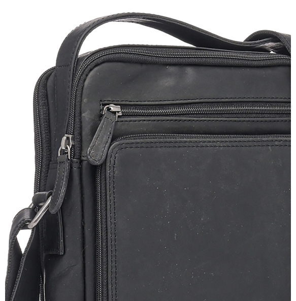 Τσαντάκι χιαστί RCM Leather H14 Μαύρο