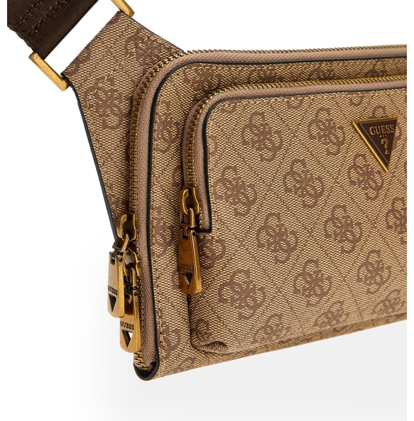 Τσαντάκι Μέσης GUESS Milano Flat Bumbag HMMILOP5214 Μπεζ