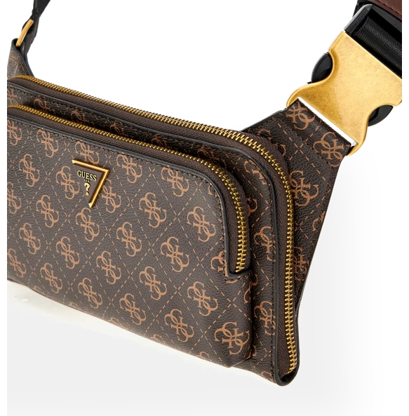 Τσαντάκι Μέσης GUESS Milano Flat Bumbag HMMILOP5214 Καφέ