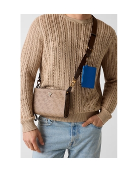 Τσαντάκι Χειρός GUESS Milano Clutch HMMILOP6157 Μπεζ