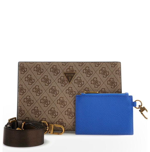 Τσαντάκι Χειρός GUESS Milano Clutch HMMILOP6157 Μπεζ