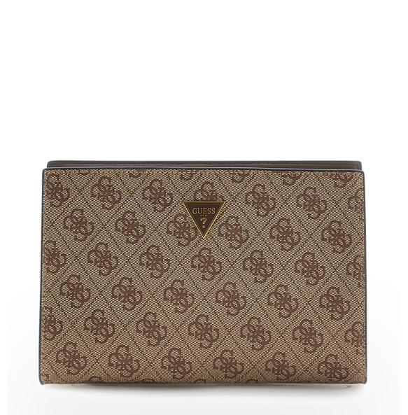 Τσαντάκι Χειρός GUESS Milano Clutch HMMILOP6157 Μπεζ