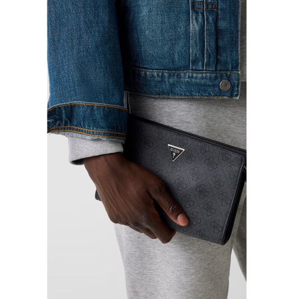 Τσαντάκι Χειρός GUESS Milano Clutch HMMILOP6157 Ανθρακί Τσαντάκι Χειρός GUESS Milano Clutch HMMILOP6157 Ανθρακί