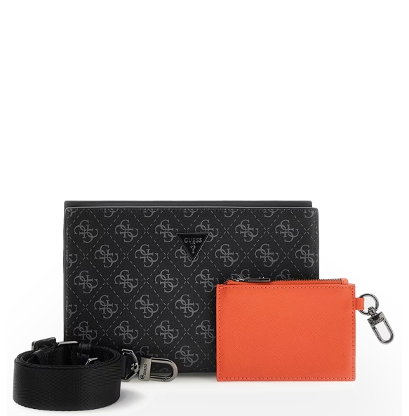 Τσαντάκι Χειρός GUESS Milano Clutch HMMILOP6157 Μαύρο