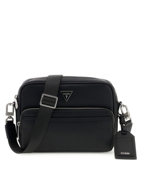 Τσάντα GUESS Milano Crossbody Double ZIp HMMISLP6422 Μαύρο