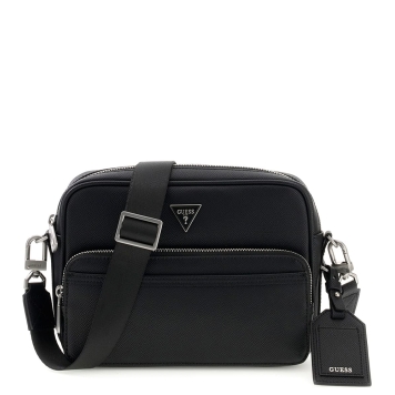 Τσάντα GUESS Milano Crossbody Double ZIp HMMISLP6422 Μαύρο