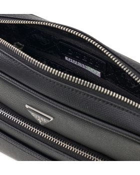 Τσάντα GUESS Milano Crossbody Double ZIp HMMISLP6422 Μαύρο