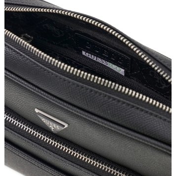 Τσάντα GUESS Milano Crossbody Double ZIp HMMISLP6422 Μαύρο