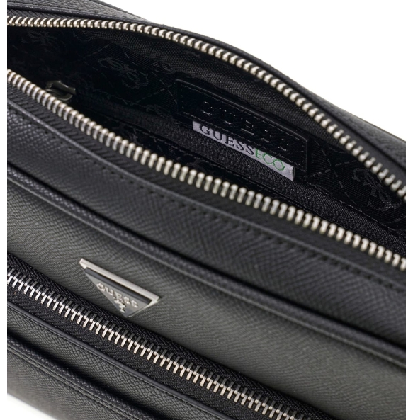 Τσάντα GUESS Milano Crossbody Double ZIp HMMISLP6422 Μαύρο Τσάντα GUESS Milano Crossbody Double ZIp HMMISLP6422 Μαύρο